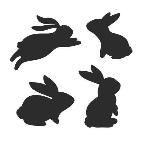 ensemble de silhouette de lapin Rabbit Silhouette, The Rabbit, Ox, Vector Art, Vector Free, Royalty Free, For Free, Clip Art, Art