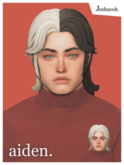 Sims 4 Stubble Cc, Sims 4 Male Hair Long Maxis Match, Maxis Match Male Eyebrows, Sims 4 Male Hair Maxis Match, Sims 4 Cc Male Hair Maxis Match Mullet, Sims 4 Male Facial Hair Maxis Match, Split Dyed Hair, Split Hair, Best Sims