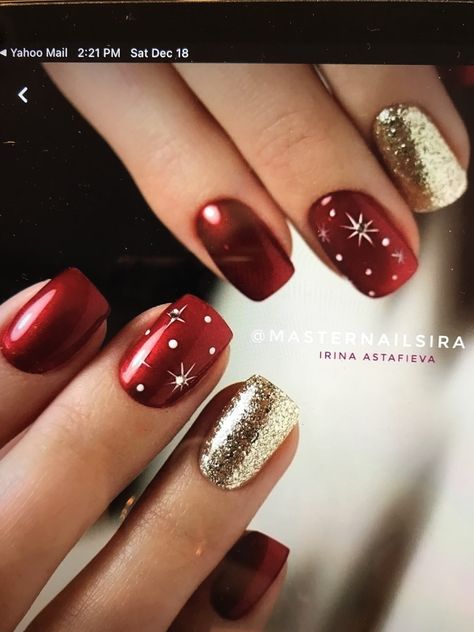 Christmas Nails Gold And Red, Christmas Fingernail Designs, Holiday Nails Red And Gold, Christmas Nails Red Gold, Christmas Nail Designs Square, Christmas Nails Red Green, Christmas Nails Red And Gold, Christmas Gel Nail Ideas, December Nails Red