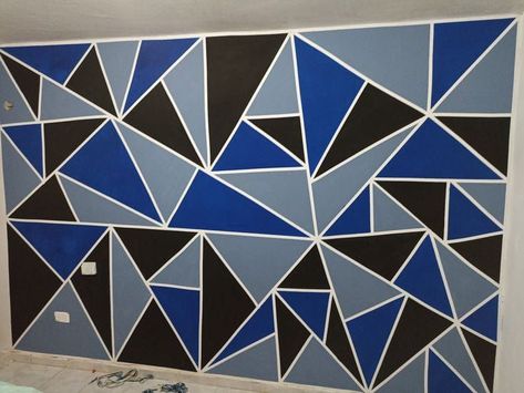 Wall Painting Ideas Geometric, Painting Ideas Geometric, Geometric Wall Painting, Geometric Wall Design, 70 Bedroom, Trending Wall Decor, Room Paint Designs, Arch Designs For Hall, Drawing Room Ceiling Design