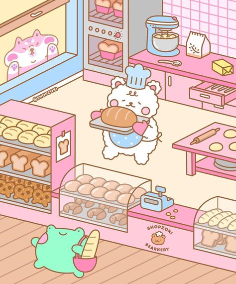 Bakery Illustration, Kawaii Kitchen, Drawing Kawaii, Art Girl Aesthetic, Cute Food Drawings, Chinese Art Girl, Free Print, Illustration Art Drawing, Illustration Art Girl