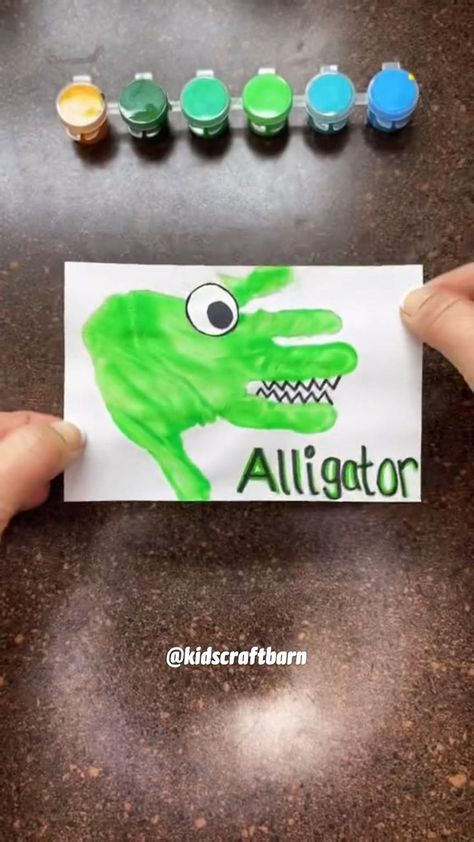 Alligator Craft Preschool, A Is For Alligator Craft, Alligator Craft, A Is For Alligator, Alligator Crafts, Alphabet Crafts Preschool, Abc Crafts, Craft Preschool, Toddler Arts And Crafts