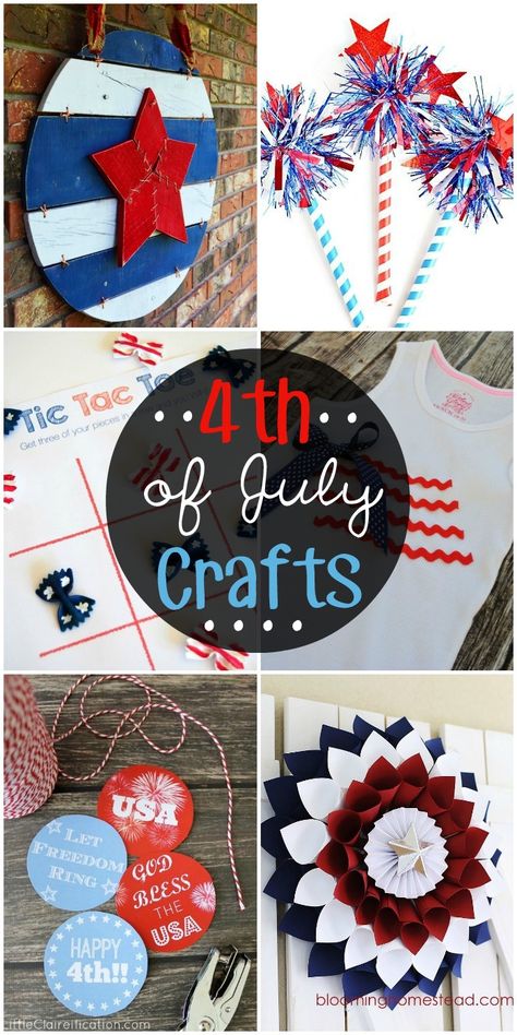 A collection of 4th of July Crafts!! Very cute and patriotic! { lilluna.com } Memorial Day Crafts For Seniors, Patriotic Crafts Diy Simple, Easy Memorial Day Crafts, Easy Patriotic Crafts, Easy 4th Of July Crafts, Memorial Day Crafts, July Crafts For Kids, Fourth Of July Crafts, Patriotic Recipes