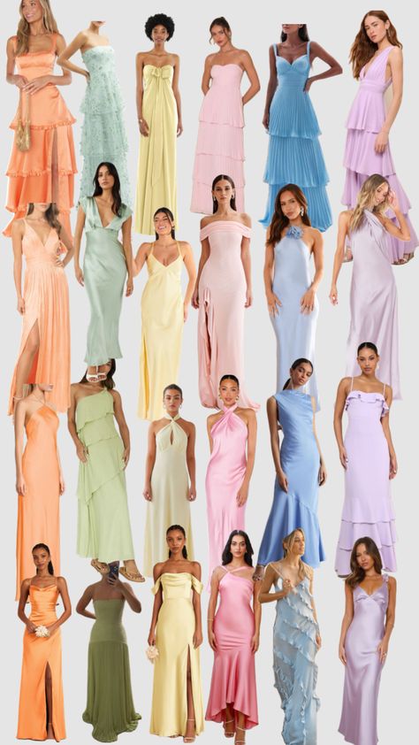 Pastel Bridesmaid Dresses, Bm Dresses, Dress Code Wedding, Bridesmaid Attire, Pastel Dress, Bali Wedding, Dream Wedding Ideas Dresses, Garden Party Wedding, Pastel Wedding