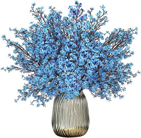 Amazon.com: IVITA 6 Pcs Babys Breath Artificial Flowers Blue Bulk Real Touch Faux Silk Gypsophila Bouquet Fake Plastic Plants Decor for Home Wedding Bouquets Floral Arrangement Party Table Centerpieces : Home & Kitchen Gypsophila Bouquet, Party Table Centerpieces, Plants Decor, Flowers Blue, Wedding Party Decorations, Fake Flowers, Bat Mitzvah, Party Table, Floral Arrangement