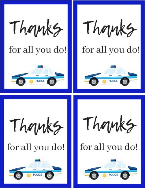 How to thank a police officer (with a FREE police printable) Thank A Police Officer Day, Police Appreciation Gifts, Police Officer Appreciation, Law Enforcement Appreciation, Police Appreciation, Police Stickers, Husband Appreciation, Disney Secrets, Appreciation Printable