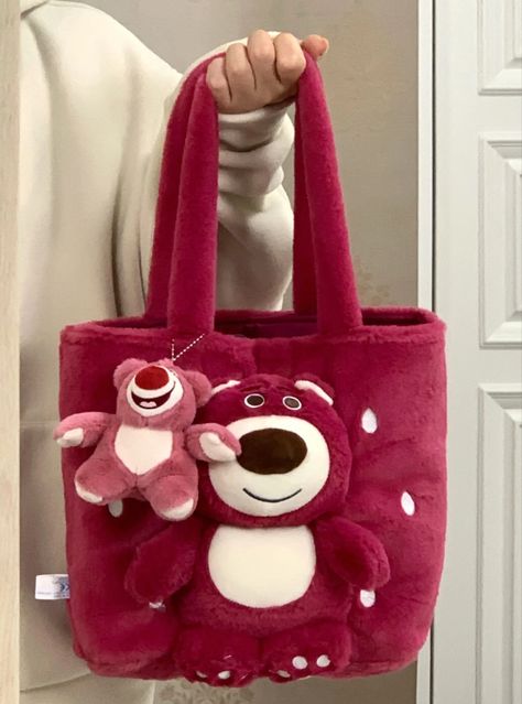 Academic Style, Strawberry Bear, Bag Cartoon, Mini Accessories, Plush Bags, Cute Strawberry, Cartoon Girl, Fancy Bags