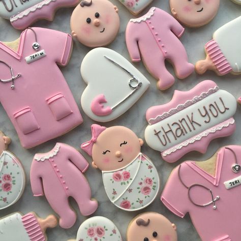 Cookies For Labor And Delivery Nurses, Midwife Cookies Decorated, Labor And Delivery Thank You Cookies, Labor And Delivery Cookies Decorated, Labor And Delivery Nurse Cookies, Labor And Delivery Cookies, Nurses Cookies, Daisy Award, Medical Cookies