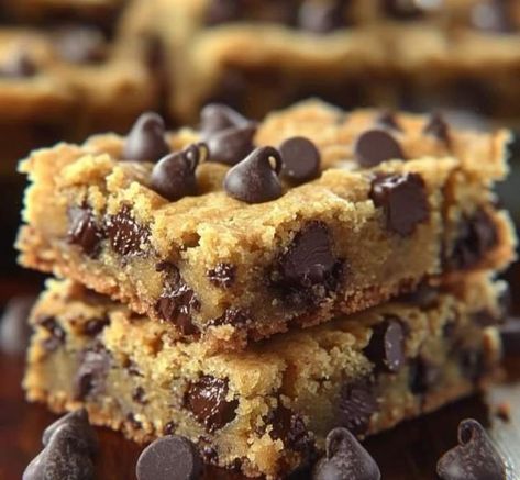 Gordon ramsay recipes🥘 | Lazy Chocolate Chip Cookie Bars | Facebook Lazy Chocolate Chip Cookie Bars, Keto Blondies, Blondie Recipe, Keto Treats, Keto Baking, Thm Desserts, Blondies Recipe, Sugar Free Chocolate Chips, Chocolate Chip Cookie Bars