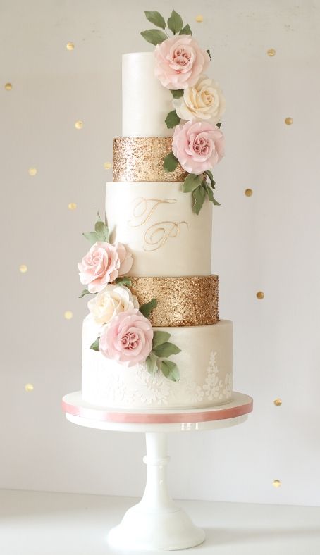 Timeless Wedding Cake, Wedding Cake Luxury, Mint Wedding Cake, Wedding Cake Designs Simple, Roses Wedding Cake, Fancy Wedding Cakes, Rose Gold Wedding Cakes, Perfect Wedding Cake, Beautiful Wedding Cake