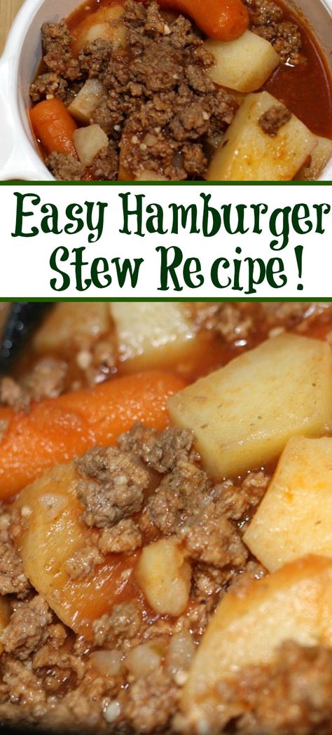 Ground Beef Stew, Stew Crockpot, Crockpot Recipes Beef Stew, Hamburger Stew, Beef Stew Crockpot, Easy Hamburger, Hamburger Meat, Ground Beef Recipes Easy, Crockpot Beef