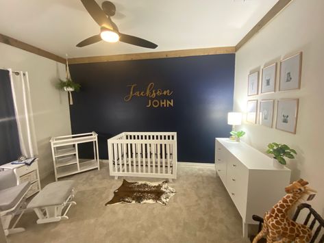 Navy Walls Nursery, Sherwin Williams Navy, Carson James, Aquatic Theme, Navy Walls, Baby Boy Nursery, Blue Nursery, Baby Boy Nurseries, Boy Nursery