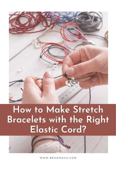 Elastic For Bracelets, Diy Stretch Bracelets Ideas, Elastic Cord Bracelets Diy, Elastic Bead Bracelet Diy, How To Make A Stretch Bracelet, How To Make A Beaded Bracelet, Elastic Bracelets Diy, Stretch Bracelets Ideas, Beaded Bracelet Aesthetic