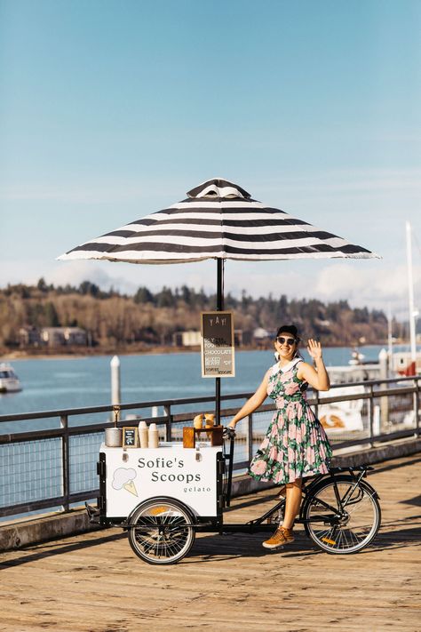 Ice Cream Bicycle Cart, Mobile Ice Cream Cart, Ice Cream Bicycle, Mobile Coffee Cart, Beer Bike, Paleo Ice Cream, Restaurant Promotions, Bike Food, Bike Cart