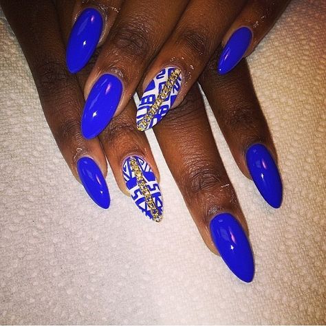 nailartaddict305's photo on Instagram Royal Blue Nails Designs, Royal Blue Nails, Short Gel Nails, Blue Nail Art, Blue Nail Designs, Blue Nail, Dip Powder Nails, Dream Nails, Dope Nails