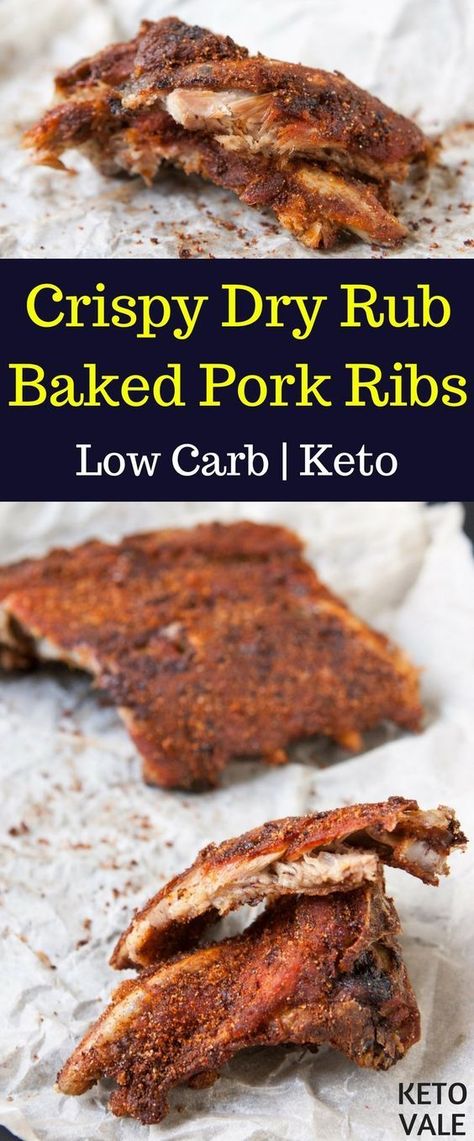 Oven Baked Pork Ribs, Baked Ribs Recipe, Baked Pork Ribs, Ketone Recipes, Baked Ribs, Low Carb Recipe, Baked Pork, Dry Rub, Rib Recipes