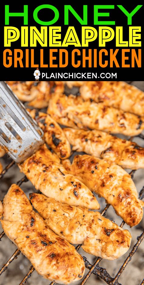 Plain Chicken Recipe, Chicken On The Grill, Chicken Tenderloin Recipes, Grilled Pineapple, Marinade Recipes, Grilled Chicken Recipes, Italian Dressing, Poultry Recipes, Easy Lunches