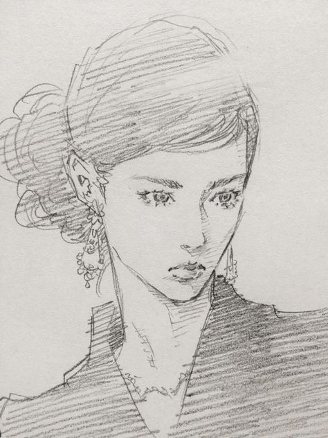 Pretty Art Sketches, Eisaku Art, Woman Face Drawing, Siluete Umane, 흑백 그림, 캐릭터 드로잉, 인물 드로잉, Clothing Catalog, Arte Sketchbook