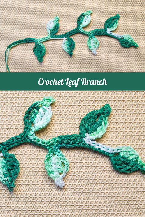 Leaf Garland Crochet Pattern, Crochet Plant Vines Free Pattern, Crochet Leaf Branch, Crochet Leaves Wall Hanging, Crochet Leaf Crown, Crochet Leaf Stem Free Pattern, Crochet Flower Vines Free Pattern, Crochet Leaf Chain Free Pattern, Crochet Stem And Leaves