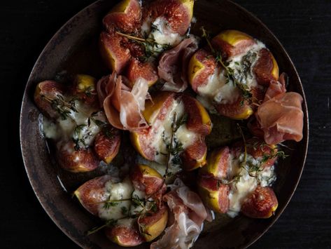 Figs With Blue Cheese, Baked Figs, Entertaining Snacks, Parma Ham, The In Between, Dried Figs, Ham And Cheese, Blue Cheese, The Journal