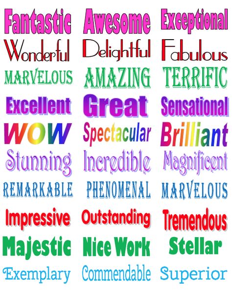 FREE LESSON - “Praise Word Labels” - Go to The Best of Teacher Entrepreneurs for this and hundreds of free lessons.  #FreeLesson   #TeachersPayTeachers   #TPT  http://www.thebestofteacherentrepreneurs.net/2014/02/free-misc-lesson-praise-word-labels.html Praising Words, Compliment Words, Teaching 5th Grade, Phonics Practice, Fun Classroom Activities, Teacher Material, Homeschool Inspiration, Writing Strategies, Learn English Grammar