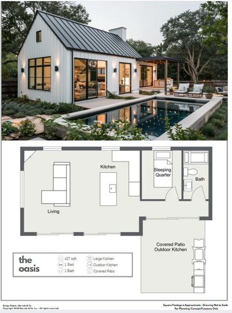 Introducing “the oasis” our first release of pool house floor plan designs. All floor plans are customizable and for inspiration only #barndoandco #barndobuilding #barndominiumlifestyle #barndoenvy #poolhouse #poolhousedesign #barndopoolhouse #metalbuildings #everythingbarndo 1 Bedroom Pool House Plans, Modern Farmhouse Pool House, Pool House Designs Layout, Pool House With Bedroom, Pool House Layout, Farmhouse Pool House, Pool House Floor Plans, Pool House Ideas, Pool House Design