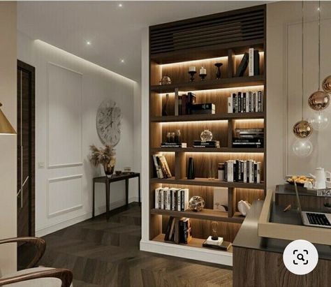 Luxury Bookcase, Living Room Wall Units, Doors Interior Modern, Living Room Door, Diy House Renovations, Home Library Design, Bookshelf Design, Living Room Design Decor, Home Design Living Room