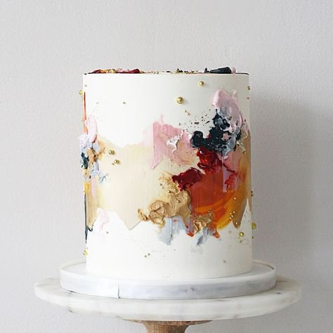 Floral Cake Design, Soul Cake, Buttercream Cake Designs, Elegant Birthday Cakes, Modern Cakes, 40th Birthday Cakes, Fall Cakes, Rustic Cake, Modern Wedding Cake