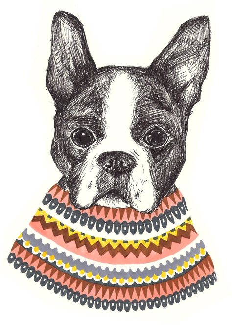 Dogs need sweaters too. Animals In Sweaters Illustration, Sweaters Illustration, Sweaters Drawing, Animals In Sweaters, Illustrated Animals, Portraits Art, Kids Illustration, Animal Portraits Art, Animal Portraits