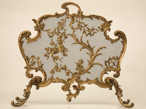 misha64:    Antique French Rococo Bronze Fireplace Screen Bronze Fireplace, Rococo Furniture, Rococo Art, Double Sided Fireplace, French Rococo, Farmhouse Fireplace, Fireplace Screen, Fireplace Screens, Marble Fireplaces