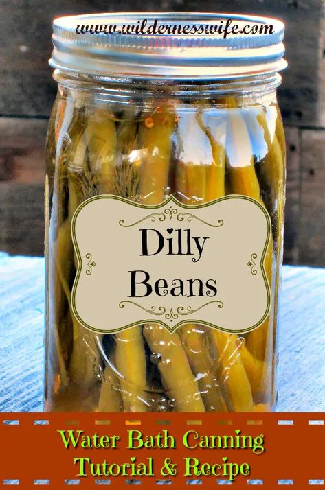 Water Bath Canning 101- A Dilly Bean Recipe Dilly Green Beans, Dilly Beans Recipe, Canning Tutorial, Storing Recipes, Types Of Pickles, Pickled Things, Ribbon Board, Canning Granny, Harvest Thyme