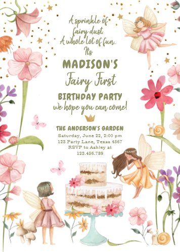 Fairy Garden Party Invitations, Fairy Birthday Invitations, Magical Invitation, Forest Magical, Fairy Invitations, Bday Decor, Fairy Garden Birthday Party, First Birthday Girl, Grey Aesthetic