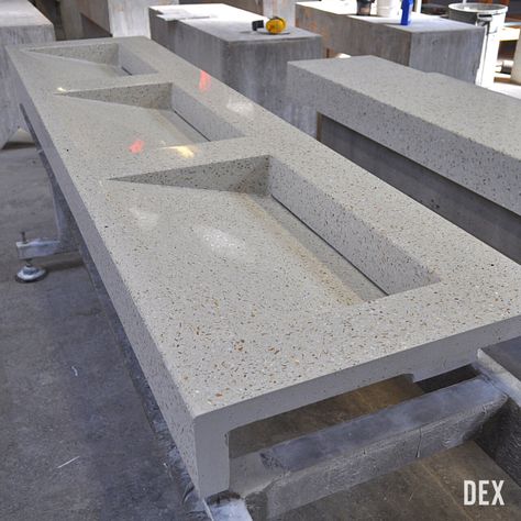 Upgrade your bathroom with a stylish Backslide Ramp Sink from DEX 🏡 As our most popular sink, the exclusive Backslide Ramp design features a beautiful sloping slot drain with no visible drain holes. Check out our website to view our portfolio! . . . #dexindustries #concrete #creativeconcreate #concretedesign #terrazzo #interiordesign #uhpc #concretelife #polishedconcrete #asid #sink #concretecountertops #bathroomdesign #bathroomremodel #bathroomdecor #concretesink #sinkdesign Ramp Sink, Terrazzo Sink, Stone Bathroom Sink, Ramp Design, Bathroom Sink Design, Floating Sink, Marble Sink, Washbasin Design, Concrete Sink