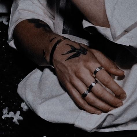 Hands With Rings, Rabastan Lestrange, Rings Aesthetic, Guy Fits, Tattoo Hand, Mens Rings Fashion, Hand Pictures, Hand Jewelry, Men's Rings