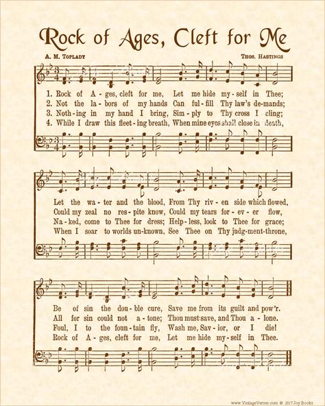 Rock Of Ages Cleft For Me, Music With Lyrics, Gospel Song Lyrics, Hymn Sheet Music, Hymn Music, Christian Lyrics, Worship Songs Lyrics, Church Songs, Hymns Lyrics