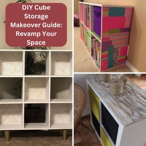 Revamp your home with our DIY cube storage makeover guide. Discover new ideas and practical tips to add style and functionality to your room. Refinish Cube Organizer, Corner Cube Storage Ideas, 9 Cube Storage Makeover, Upcycle Cube Storage Diy, 9 Cube Organizer Makeover, Cube Shelf Makeover, Diy Cube Storage Makeover, Diy Storage Cube Shelf, Cube Storage Makeover