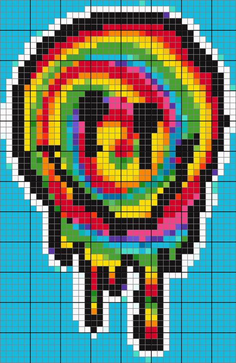 Hippy Pixel Art, Crochet Tapestries, Pixel Quilting, Bracelet Book, Graph Paper Drawings, Graph Crochet, Fuse Bead Patterns, Easy Pixel Art, Cool Pixel Art