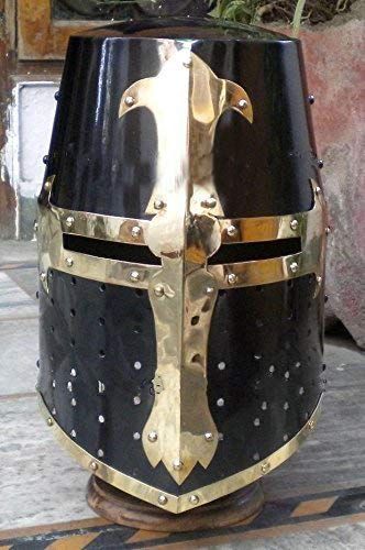 KNIGHT CRUSADER ARMOUR HELMET : Amazon.co.uk: Toys & Games Templar Helmet, Knight Crusader, Crusader Helmet, Templar Knight, Knight Helmet, Medieval Helmets, Crusader Knight, Black Helmet, Knights Helmet