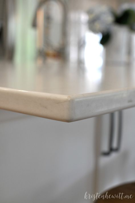 Pencil Round Edge Countertop, Pencil Edge Countertop, Kitchen Counter Edges, Caesarstone Raw Concrete, Upstairs Design, Cement Countertop, Countertop Edges, Counter Edges, Caesarstone Countertop