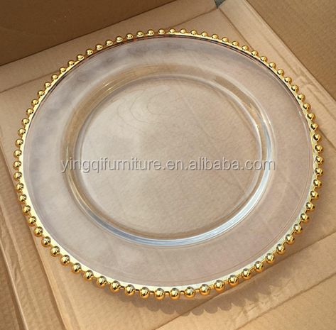 Cheap Wedding Crystal Clear Gold Beaded Glass Charger Plate https://m.alibaba.com/product/60596885862/Cheap-Wedding-Crystal-Clear-Gold-Beaded.html?__sceneInfo={"cacheTime":"1800000","type":"appDetailShare"} Charger Plates Wedding, Plates Wedding, Cheap Crystals, Gold Charger Plate, Glass Charger Plates, Gold Chargers, Charger Plate, Charger Plates, Cheap Wedding