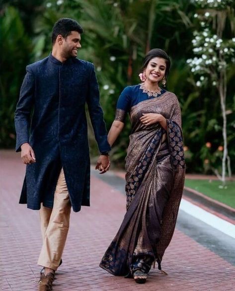 Navy Blue Saree, Velvet Saree, Reception Saree, Blue Silk Saree, Saree Party Wear, Saree Bollywood, Couple Wedding Dress, Bridesmaid Saree, Blouse Saree