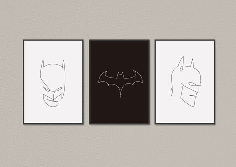 Batman Print, Line Art Poster, Printable Line Print, Minimal Batman Face Poster, Black & White, Hand Drawing, Batman Line Drawing, Sketch Batman Embroidery, Drawing Batman, Batman Face, Batman Tattoo, Line Art Poster, Batman Poster, Line Print, Line Art Tattoos, Art Tattoos