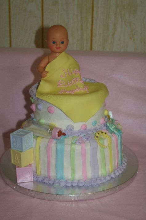 baby doll themed birthday Baby Doll Birthday Cake, Baby Doll Cake, Violet Cakes, Mickey Mouse Birthday Invitations, 2 Birthday Cake, Doll Party, Pony Party, Themed Birthday Cakes, Doll Cake