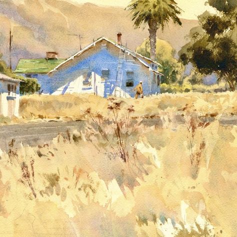 Mike Kowalski Mike Kowalski, Watercolors Landscapes, Watercolor Barns, Joseph Zbukvic, Watercolor House Painting, Watercolor Art Face, Watercolor Architecture, Summer Scrapbook, Watercolour Inspiration