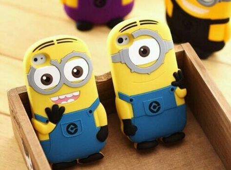 Minions! Minion Phone Cases, Iphone Cases For Girls, Creative Iphone Case, Girl Iphone Cases, Minions Love, Funny Iphone Cases, Silicone Iphone Cases, Cool Iphone Cases, Ipod Cases