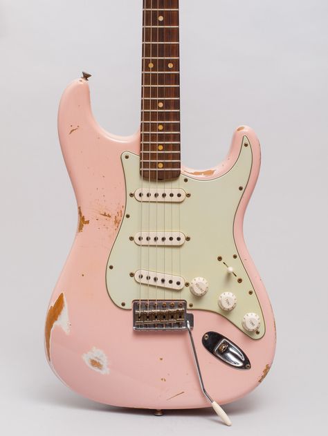 Pink Stratocaster, Fender Relic, Fender Custom Shop Stratocaster, Relic Guitar, Custom Acoustic Guitars, Pretty Guitars, Acoustic Guitar Music, Fender Electric Guitar, Stratocaster Guitar