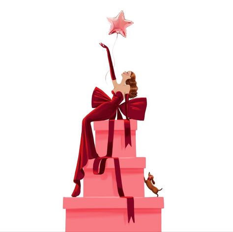 Fashion Christmas Illustration, Christmas Fashion Illustration, Adrian Valencia, Eid Theme, Lifestyle Illustrations, 1st Of December, Silhouette Mode, Funny Illustrations, Glamorous Christmas