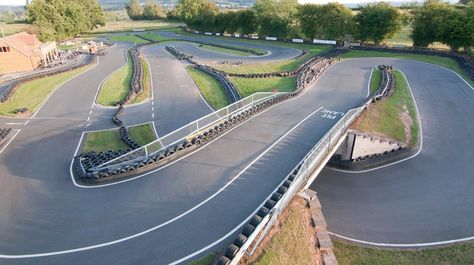 Outdoor go kart racing track in a beautiful sunny day at Herefordshire Raceway in Weobley Backyard Go Kart Track, Go Kart Design Ideas, Go Kart Track Backyard, Backyard Race Track, Go Kart Track, Karting Racing, Go Kart Designs, Backyard Sports, Go Kart Tracks