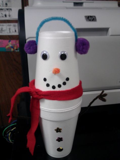 Styrofoam Cup Crafts, Cup Snowman, Christmas Articles, Paper Cup Crafts, Snowman Craft, Styrofoam Cups, Google Image Search, Valentine Crafts For Kids, Cup Crafts