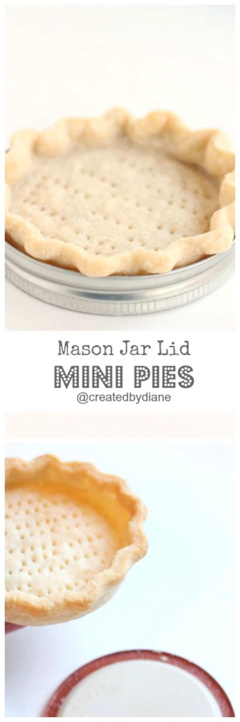 Mason Jar Lid Pies, Jar Pies, Mason Jar Pies, Mason Jar Desserts, Easy Pie Crust, Mason Jar Lid, Easy Bake Oven, Mason Jar Meals, Pie Crusts